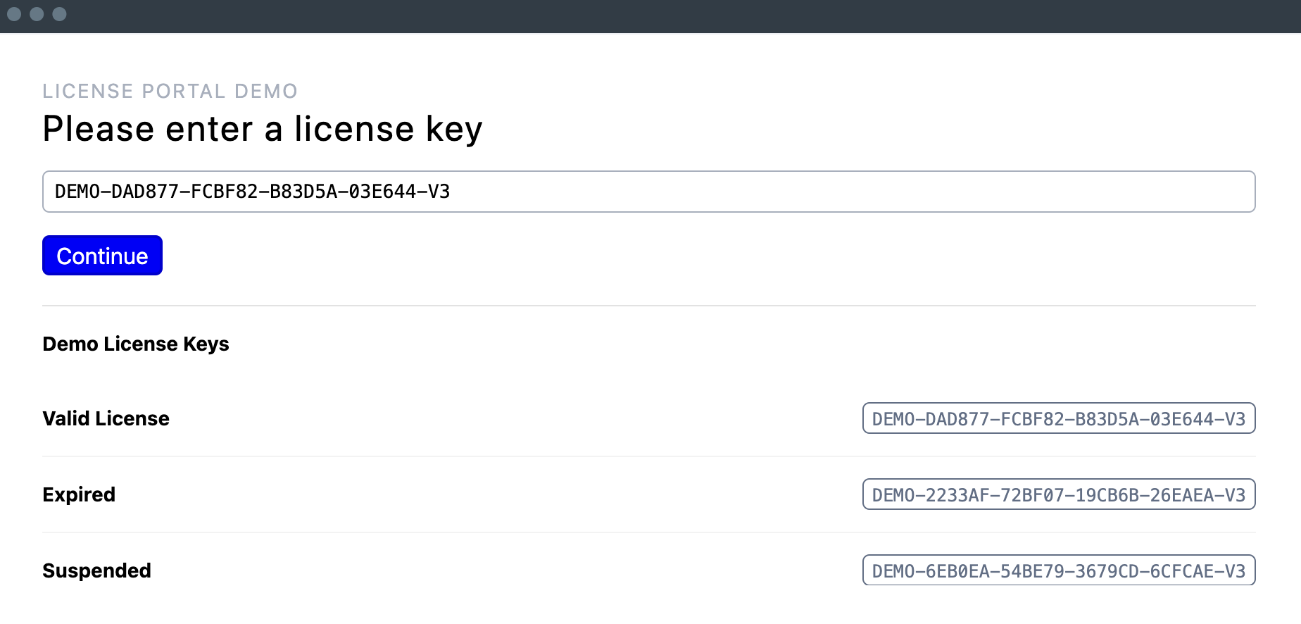 Keygen screenshot 1