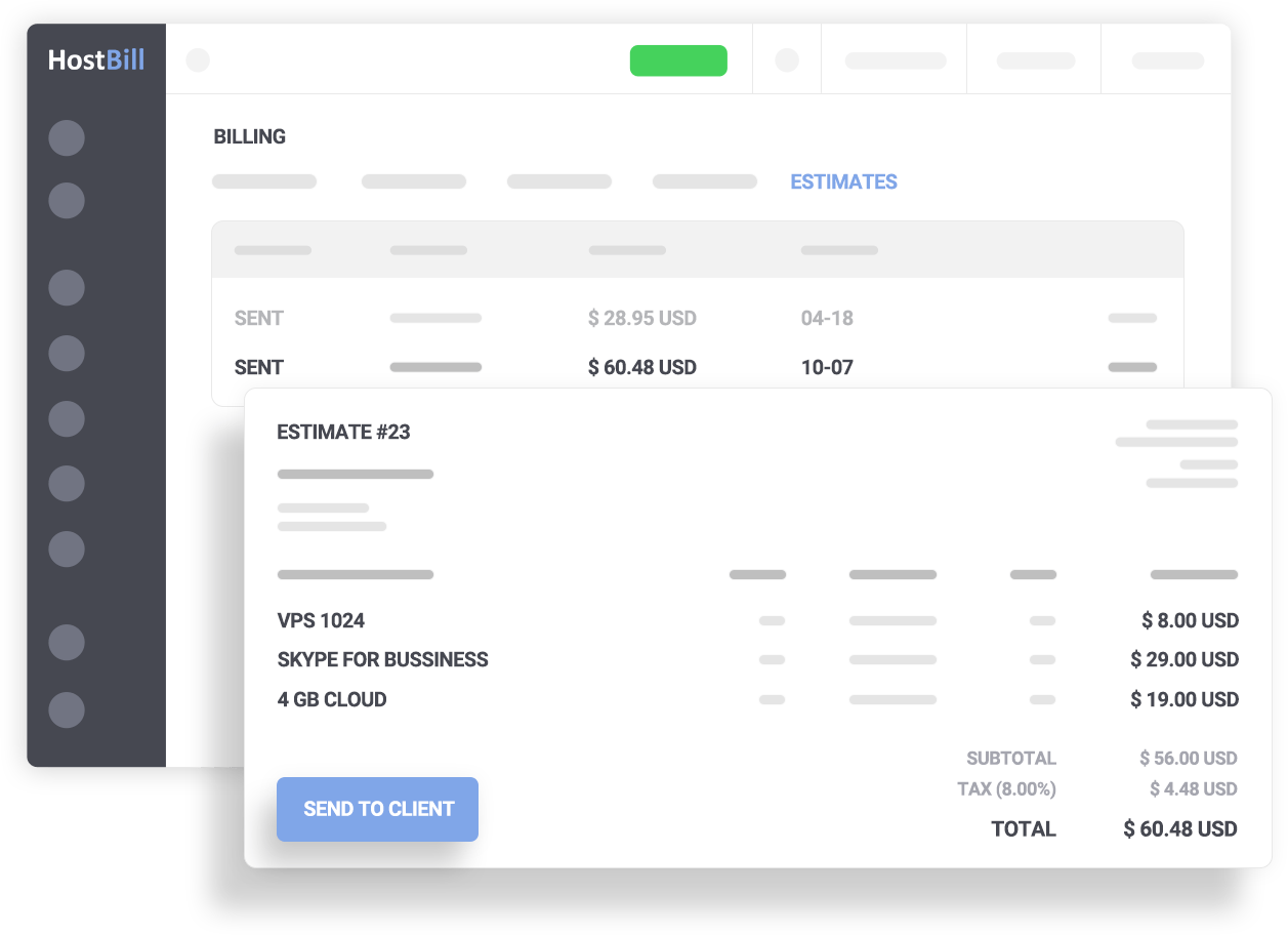 HostBill screenshot